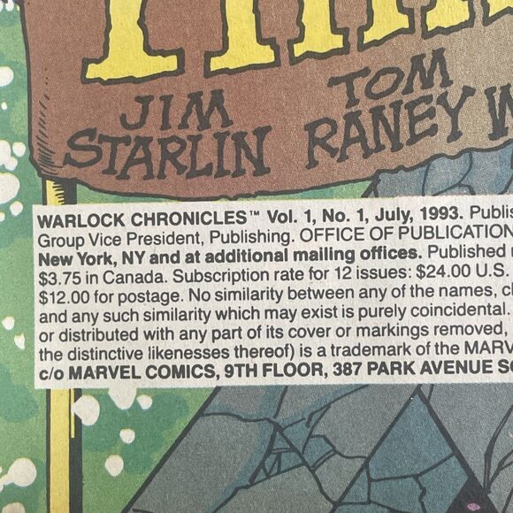 "THE WARLOCK CHRONICLES" #1 PRISM CHROME COVER MARVEL COMIC VF 1993 - Picture 8 of 9